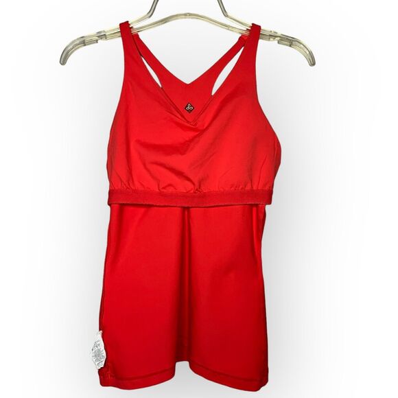 PrAna Women's Sabin Chakara Orange Racerback Tank Top with Built-in Bra Size S - Picture 9 of 11